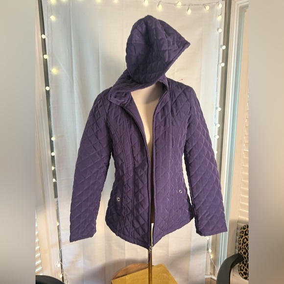Esprit Women's Deep Purple Quilted Puffer Jacket Medium - Picture 9 of 9